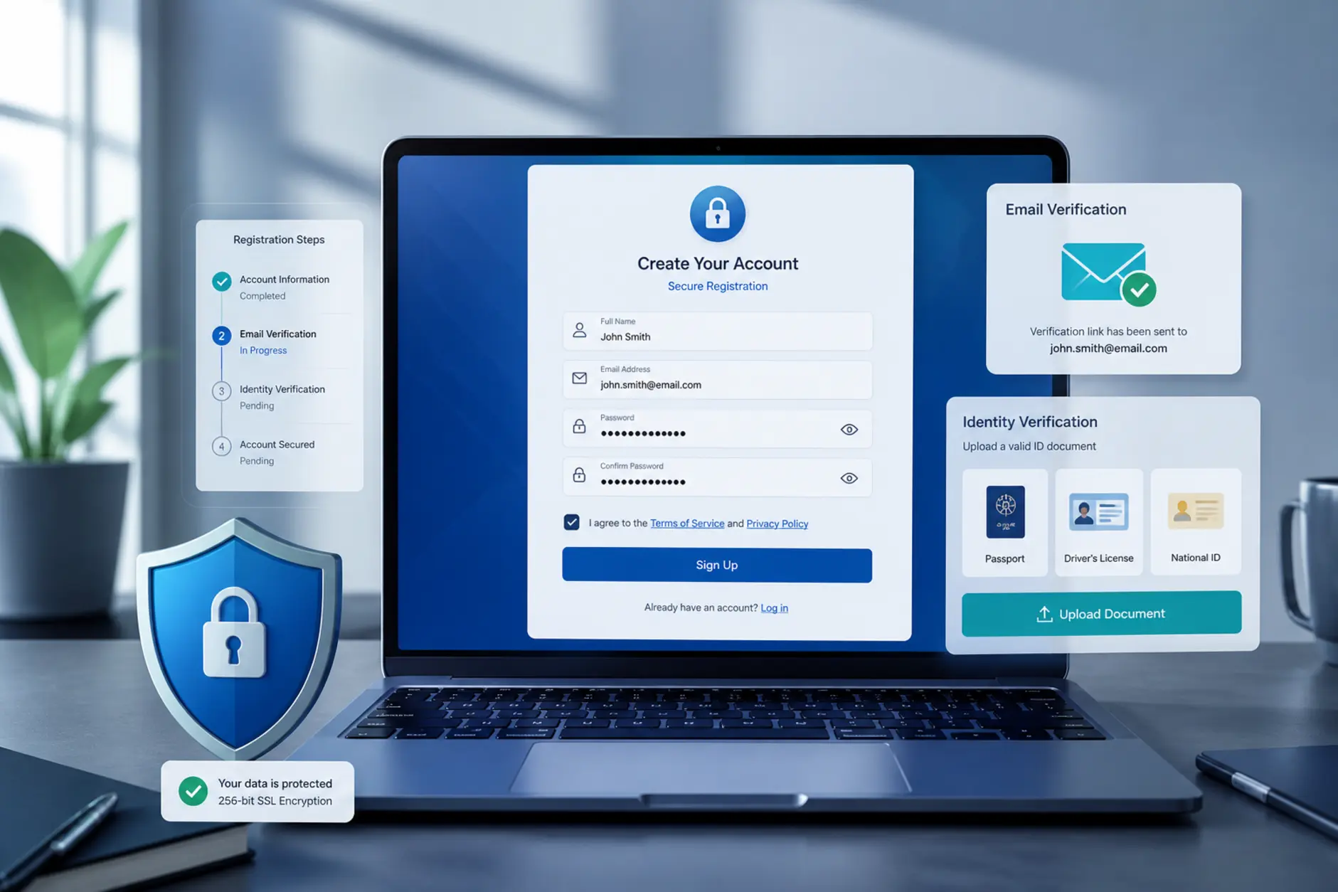 Proces rejestracji i weryfikacji konta użytkownika online